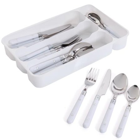 GIBSON Gibson 65331.24 24 Piece Casual Living Flatware Set; White 65331.24